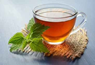 peppermint tea on teacup